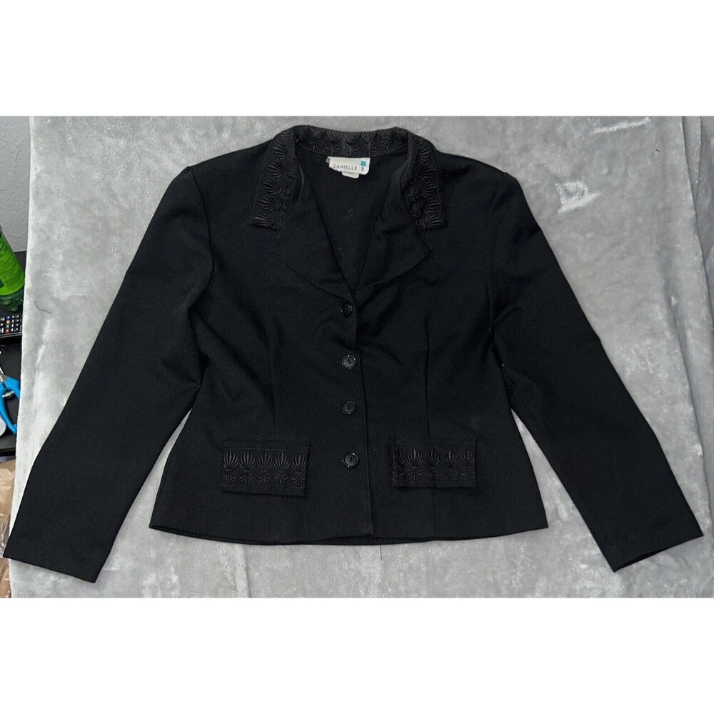 Danielle B Vintage 70s Womens L Blazer Button Up Embroidered USA Made